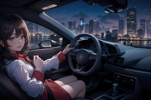 Anime Girl In Car 5k Wallpaper