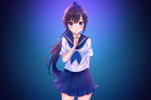 Anime Girl In School Uniform 4k Wallpaper
