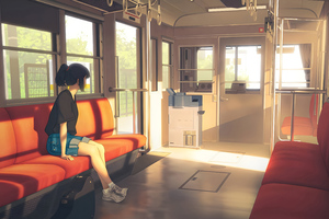 Anime Girl In Train 5k Wallpaper