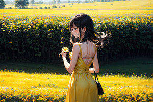 Anime Girl In Yellow Dress Wallpaper