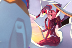 Anime Girl Pink Hair Zero Two Darling In The FranXX