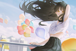 Anime Girl School Hands In Hair Wallpaper