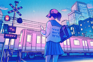 Anime Girl School Uniform Japanese Wallpaper