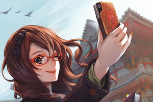 Anime Girl Taking Selfie