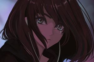 Anime Girl Tear In Eyes 4k (1400x1050) Resolution Wallpaper