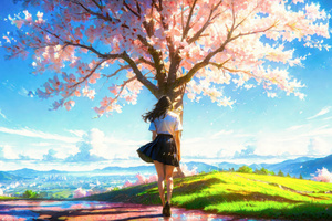 Anime Girl Walk With Me (1920x1080) Resolution Wallpaper
