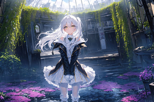 Anime Girl White Hairs 5k (2560x1440) Resolution Wallpaper