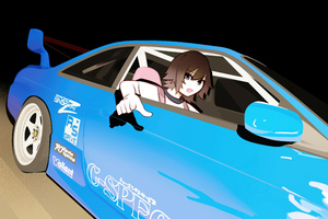 Anime Girl With Cars 4k (1336x768) Resolution Wallpaper