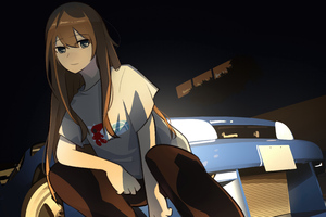 Anime Girl With Cars Wallpaper