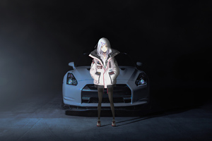 Anime Girl With Nissan Gtr 35 Wallpaper