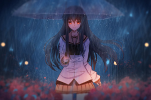 Anime Girl With Umbrella Art