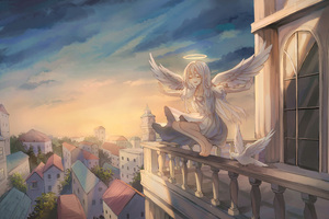 Anime Girls Wings Unfold In Glory 4k (2048x1152) Resolution Wallpaper