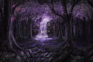 Anime Landscape Trees Dress Fairies 5k (2560x1700) Resolution Wallpaper