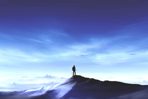 Anime Original Standing On Mountain Top (1280x800) Resolution Wallpaper