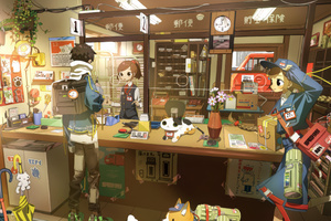 Anime Post Office With Cute Animal Touch (1280x720) Resolution Wallpaper