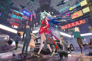 Anime Smoke City 4k (2932x2932) Resolution Wallpaper