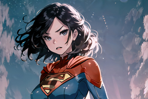 Anime Supergirl (2560x1440) Resolution Wallpaper