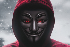 Anonymus Eyes Red Hoodie 5k Wallpaper