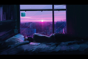 Another Day Sleeping Person Sunrise From Window (1366x768) Resolution Wallpaper