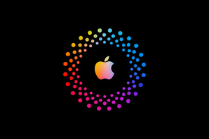 Apple Dark Logo Circle 5k Wallpaper