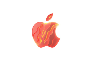 Apple Logo Red 5k (2560x1700) Resolution Wallpaper