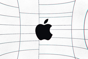 Apple Logo White Lines Abstrat 5k Wallpaper