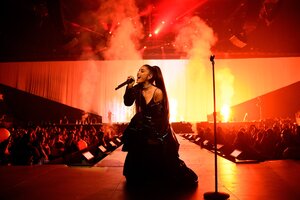Ariana Grande Live Performance On Stage Wallpaper