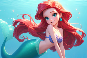 Ariel The Little Mermaid 4k Artwork (2560x1080) Resolution Wallpaper