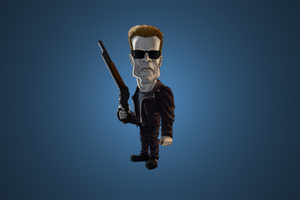 Arnold Schwarzenegger Terminator Cartoon Shotgun