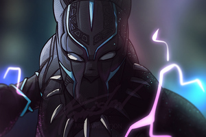 Art Black Panther New (2048x2048) Resolution Wallpaper