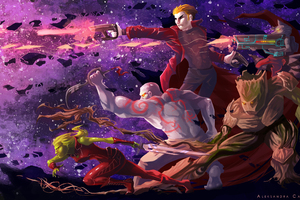Art Guardians Of The Galaxy (1600x900) Resolution Wallpaper