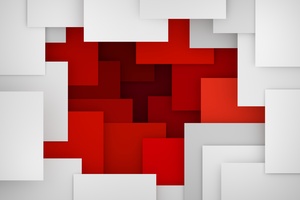 Artistic Geometry Red White
