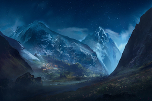 Artistic Landscape Mountains Wallpaper