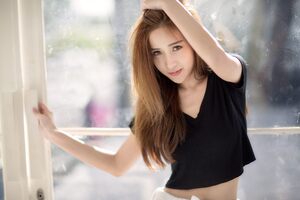 Asian Girl Cute (1366x768) Resolution Wallpaper