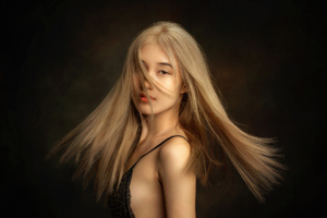 Asian Girl Hair In Face (1360x768) Resolution Wallpaper
