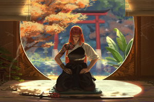 Asian Warrior Girl Meditation 4k (3840x2400) Resolution Wallpaper