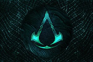 Assassins Creed Valhalla Logo 4k (1024x768) Resolution Wallpaper