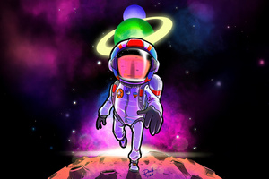 Astronaut Colorful Art (2048x1152) Resolution Wallpaper