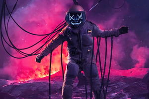 Astronaut Fake Smile In Hell 4k Wallpaper
