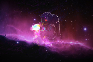 Astronaut Nebula 4k Wallpaper