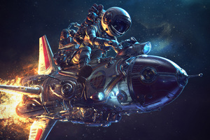 Astronaut Rocket Science Fiction 4k