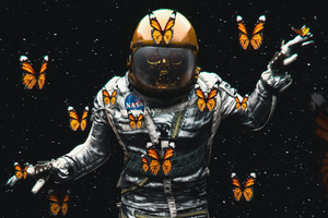 Astronaut With Butterflies 4k