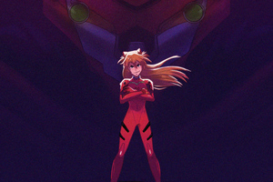 Asuka And Her Unit 02 From Evangelion