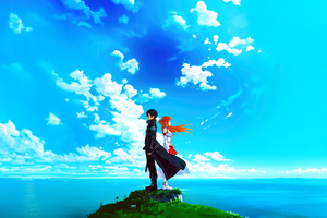 Asuna And Kirito Sword And Soul (1280x800) Resolution Wallpaper