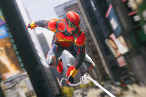 Aurantia Suit Marvels Spiderman 2 (2880x1800) Resolution Wallpaper
