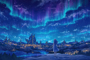 Aurora Borealis Night 5k (2560x1440) Resolution Wallpaper