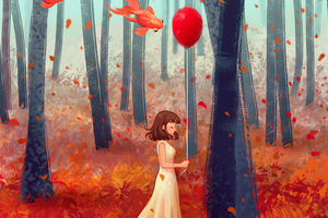 Autumn Dream Girl 4k