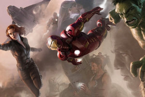 Avengers Black Widow Hulk Iron Man Wallpaper