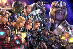 Avengers Endgame New Artwork 5k (2048x2048) Resolution Wallpaper