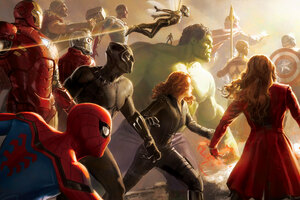 Avengers Infinity War D23 Artwork 8k (2880x1800) Resolution Wallpaper